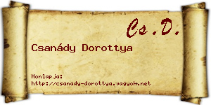 Csanády Dorottya névjegykártya
